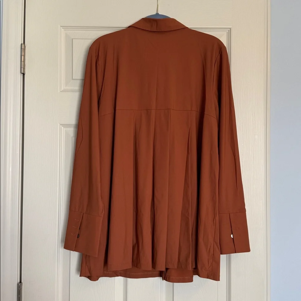 MarlaWynne Rust Button-Down Tunic Top - Picture 5 of 7